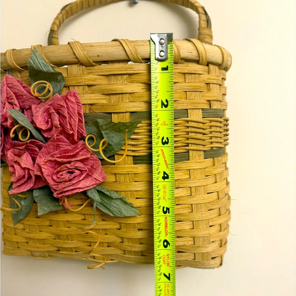 Adorable Cottagecore Wall Basket with Flowers
